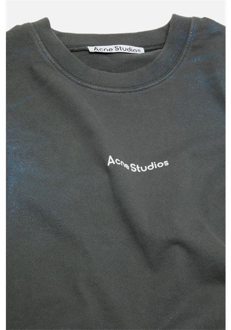 t-shirt logo unisex khaki e blu ACNE STUDIOS | CL0348DM1